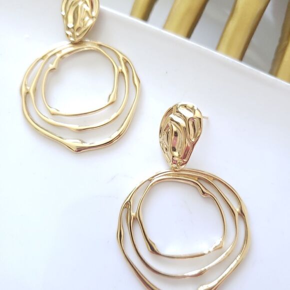 New! Zara Stainless Steel Hollow Earrings - Picture 8 of 11